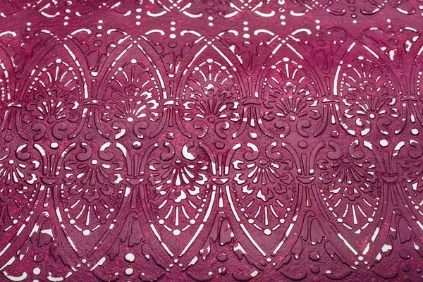 Vintage Impresión Cera Textura Retro Textura Patrón Floral Pintura Acrílica —  Fotos de Stock