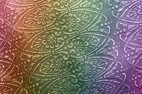 Hermoso Fondo Arco Iris Pintura Acrílica Holográfica Patrón Oriental Vintage —  Fotos de Stock