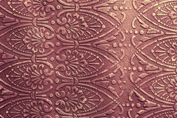 Hermoso Fondo Oro Rosa Pintura Acrílica Patrón Oriental Vintage —  Fotos de Stock