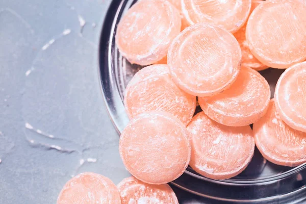 Grapefruit Throat Lozenges Sweet Mint Drops Citrus Flavor — Stock Photo, Image