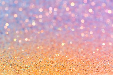 Işıl ışıl pullu, turuncu-mavi renk eğimli soyut fotoğraf arkaplanı