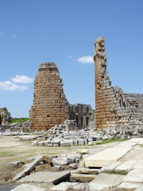 Helenistik kapı antik Perge. Antalya. Türkiye