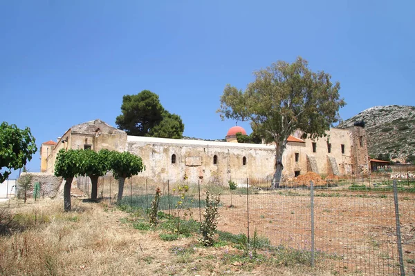 Muur van het klooster van Gouverneto (1537) op het eiland van Cret — Stockfoto
