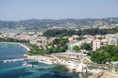 Korfu Adası sermaye eski kale üzerinden görüntülemek