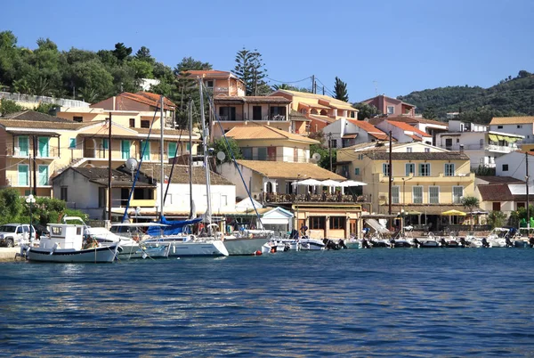 Quay of the village of Kassiopi is a tourist village in the nort Stock Picture
