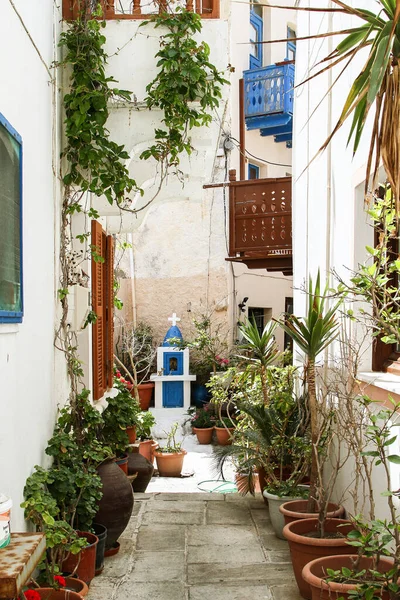 Petite Chapelle Dans Une Ruelle Une Ville Grecque Grèce Île — Photo