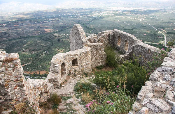 Ruinas Las Murallas Antigua Ciudad Mystra Grecia Peloponeso — Foto de Stock