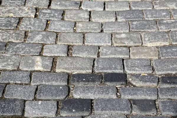 Rijbaan Straat Geplaveid Met Kinderkopjes — Stockfoto