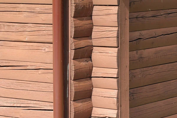 Log Cabin Home Muur Van Huis Uit Logboeken — Stockfoto