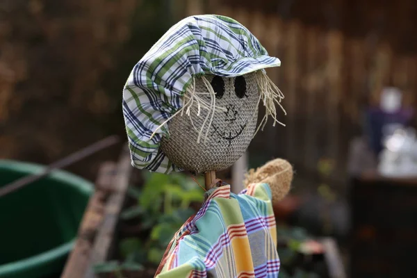 Scarecrow Dragen Van Een Hoed Een Glimlach — Stockfoto