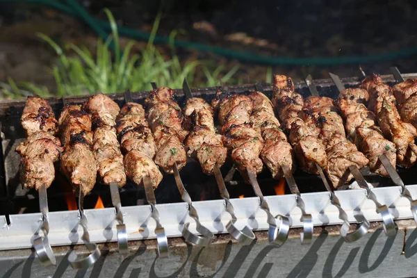 La carne è grigliata — Foto Stock