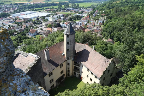 Castillo Krautheim Sobre Pequeño Pueblo Hohenlohe Llamado Krautheim Alemania — Foto de Stock