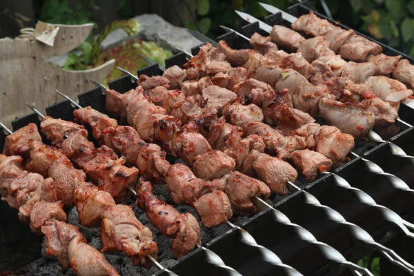 Shish Kebab Stekt Grillen — Stockfoto