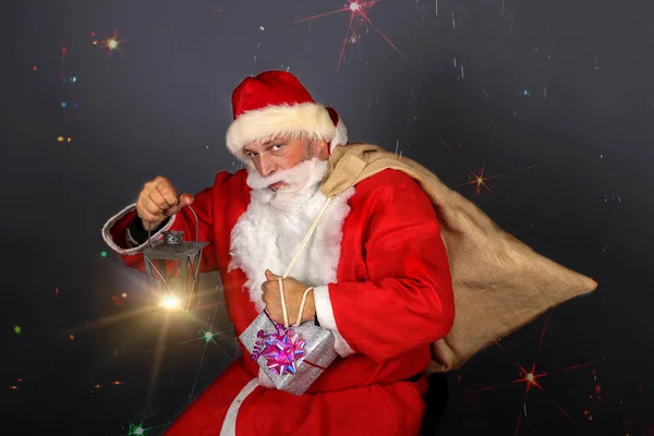 Funny Santa Claus Have Fun Christmas — Stock Photo, Image