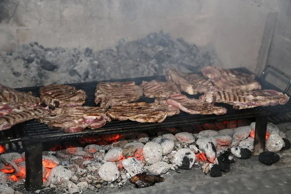 Viande Est Grillée Cuisine Barbecue — Photo