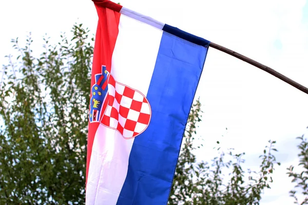 Vlajka Chorvatska Zaúčtována Dovolené — Stock fotografie