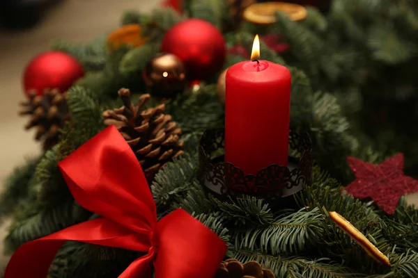 Advent Season Four Candles Burning Advent Background — Stock Photo, Image