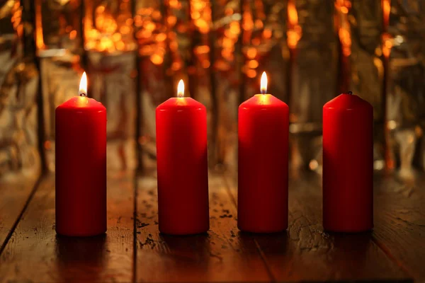 Advent Season Four Candles Burning Advent Background — Stock Photo, Image
