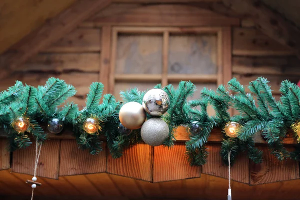 Schöne Weihnachts Und Neujahrsszene Weihnachtsmarkt — Stockfoto
