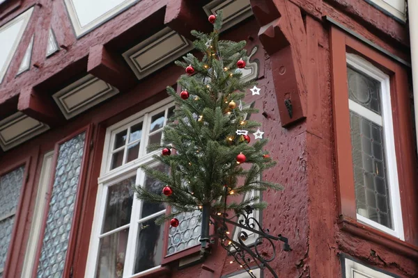 Schöne Weihnachts Und Neujahrsszene Weihnachtsmarkt — Stockfoto