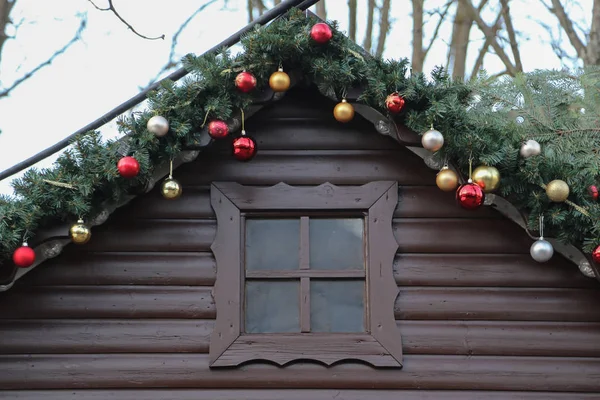 Beautiful Christmas New Years Scene Christmas Market — Stock Photo, Image