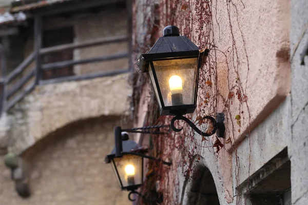 Rua Luz Vintage Lâmpada Rua Close — Fotografia de Stock