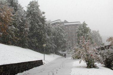 Kış / kış manzara / kar yağışı şehir