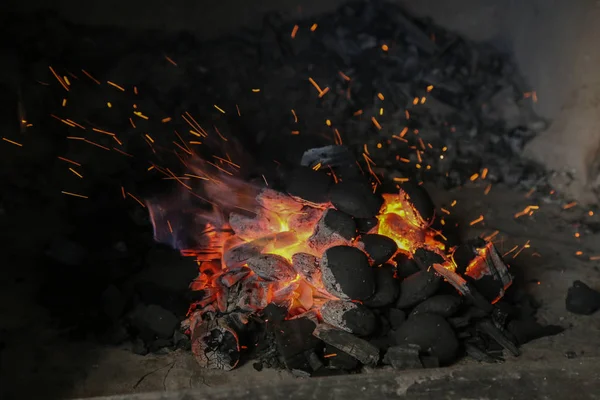 Charcoal Charcoal Kindled Grilling — Stock Photo, Image