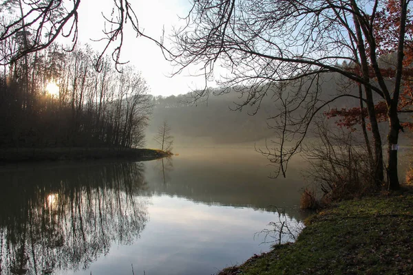 Hösten Landskap Hösten Lake — Stockfoto