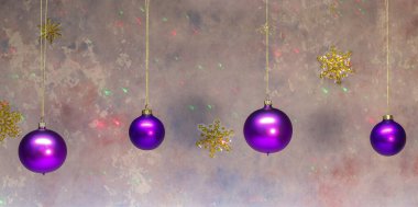 Güzel mor toplarla Noel sakin bir hayat