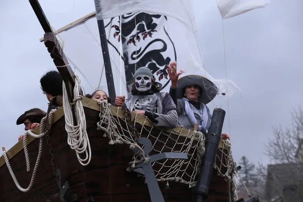 Laudenbach Main Tauber Kreis Germania Febbraio 2020 Carnevale Laudenbach Costumi — Foto Stock