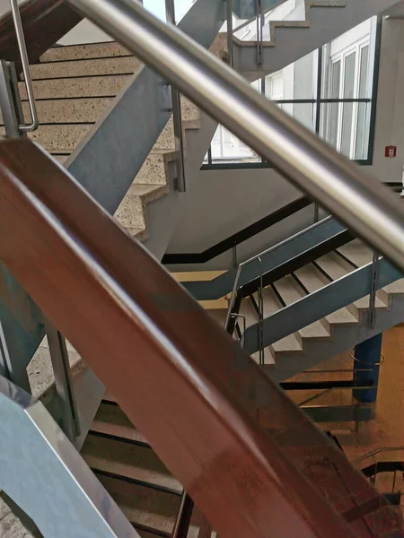 Stairway to the building Beautiful railing Granite stone staircase — Stock Photo, Image