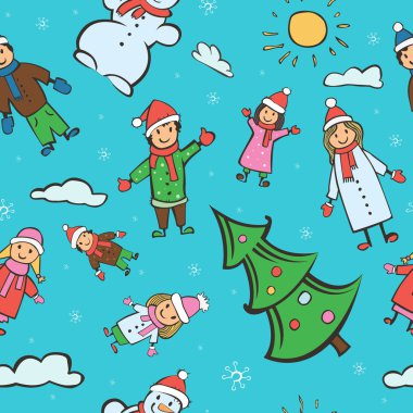 Çocuklar'ın çizim büyük mutlu bir aile. Çocuk kesintisiz doku