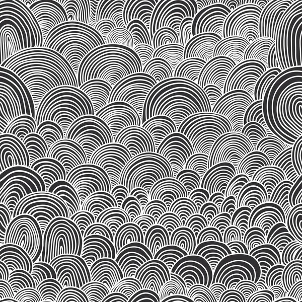 Modèle sans couture avec des lignes circulaires, radiales, linéaires et ondulées. Mer , — Image vectorielle