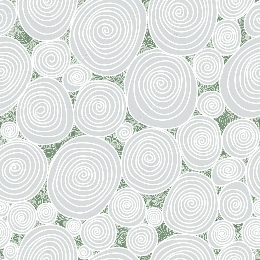 Abstract seamless flower, drawn with curls vector texture. Wallp