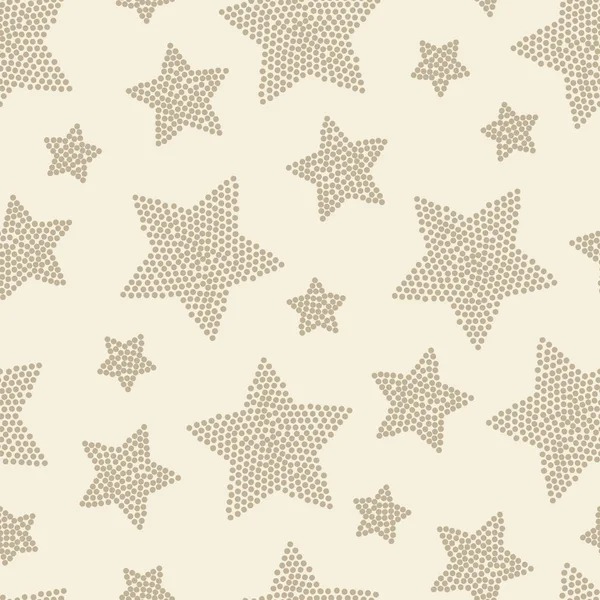 Modèle d'étoile à point sans couture dessiné à la main. mosaïque grunge, bruit, ba — Image vectorielle