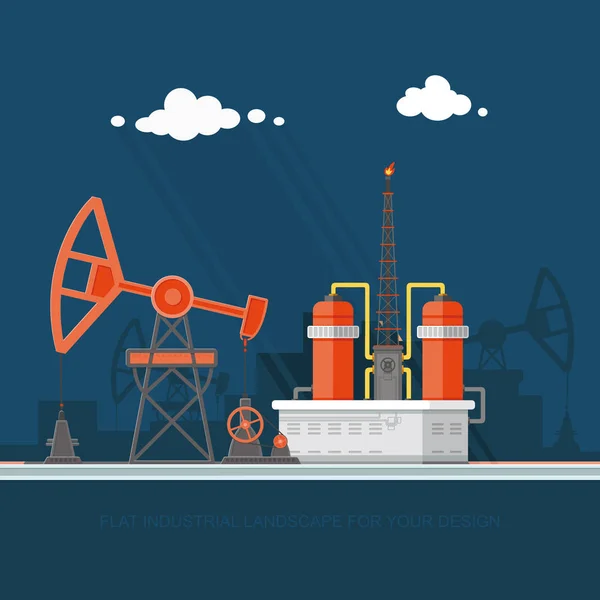 Ecology Concept - Oil industry vector illustration, Infographics — Stock Vector