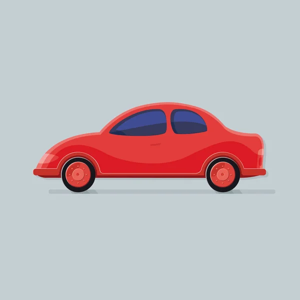 Transportation. Red car isolated background. Flat icon vector il — Stock Vector