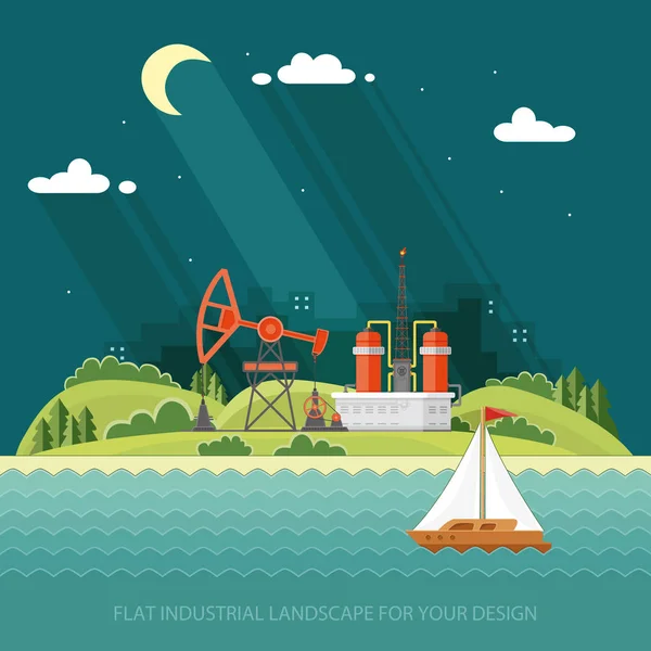Ekologia koncepcja - oleju przemysłu ilustracji wektorowych, infografiki — Wektor stockowy
