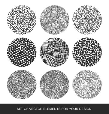 Koleksiyon izole dokular, fırçalar, grafik, tasarım öğesi.