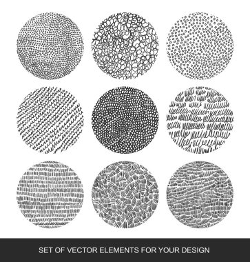 Koleksiyon izole dokular, fırçalar, grafik, tasarım öğesi.