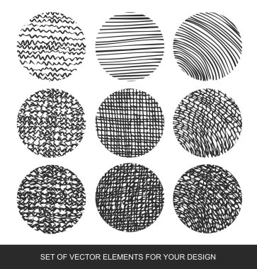 Koleksiyon izole dokular, fırçalar, grafik, tasarım öğesi.