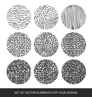 Koleksiyon izole dokular, fırçalar, grafik, tasarım öğesi.