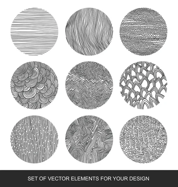 Set isolated textures, brushes, graphics, design element. Hand-d — Stock Vector