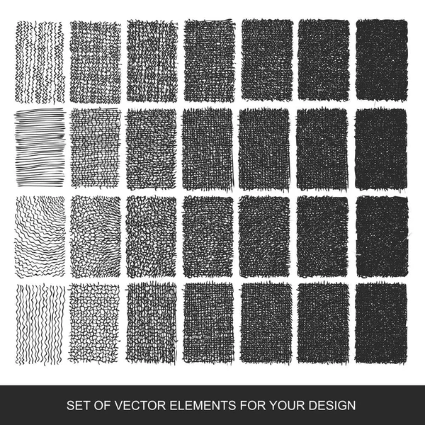 Zeichnung Farbverlauf Textur Pinsel setzen. Handgezeichnetes abstraktes Design — Stockvektor