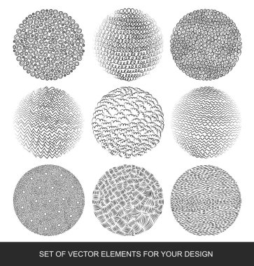 Elle çizilmiş grunge, degrade doku ve fırçalar. Sanatsal vecto