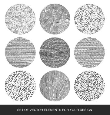 Rasgele elle çizilmiş dokuları ve fırçalar ayarlayın. Vektör toplama