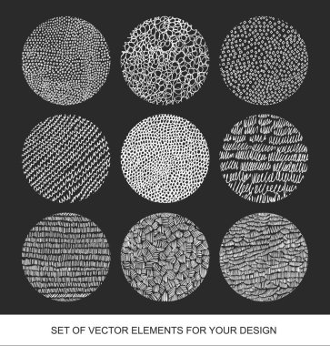 Koleksiyon izole dokular, fırçalar, grafik, tasarım öğesi.