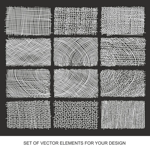 Coleção de texturas, pincéis, gráficos, elemento de design. Mão - — Vetor de Stock