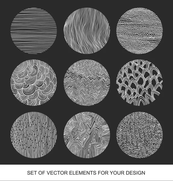 Definir texturas isoladas, escovas, gráficos, elemento de design. Mão-d — Vetor de Stock